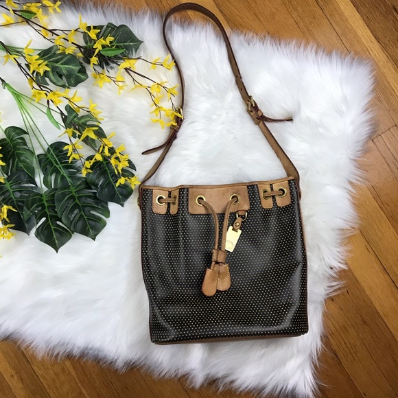 SALE Dooney & Bourke Vintage Drawstring Bucket Bag - Picture 1 of 16